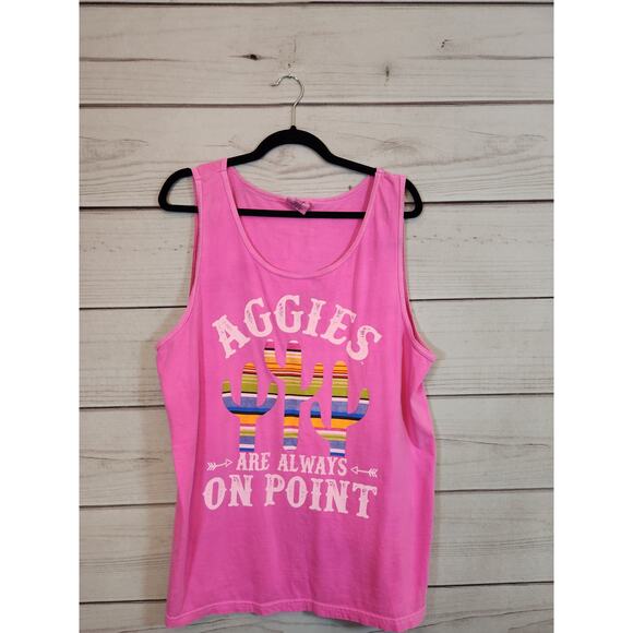 Comfort Colors Texas A&M Aggies Women's Pink Cotton On Point Tank Top Size Large - Picture 1 of 5